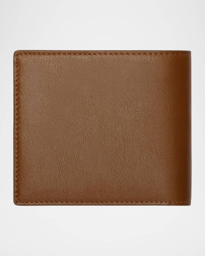 Burberry Men's Pop Check Leather Bifold Wallet | Neiman Marcus