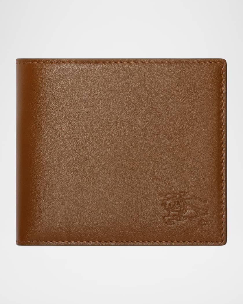 Burberry Men's Pop Check Leather Bifold Wallet | Neiman Marcus