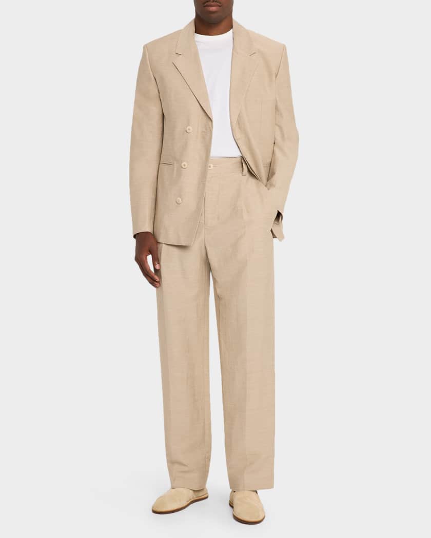 Jacquemus Men's Le Pantalon Straight Leg Pleated Trousers | Neiman