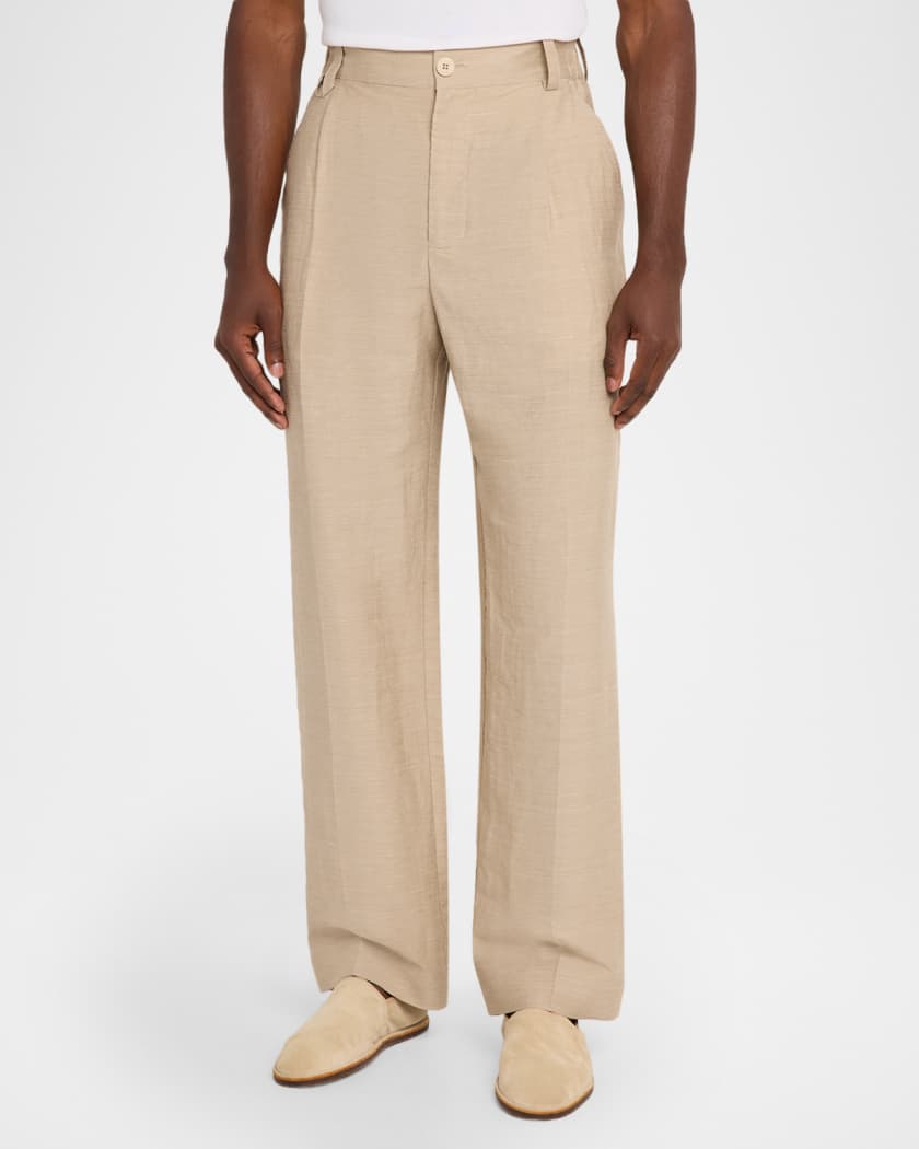 Jacquemus Men's Le Pantalon Straight Leg Pleated Trousers | Neiman