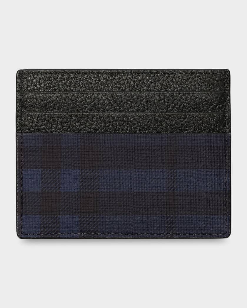 Burberry Men's City Check Coated Canvas Card Case | Neiman Marcus