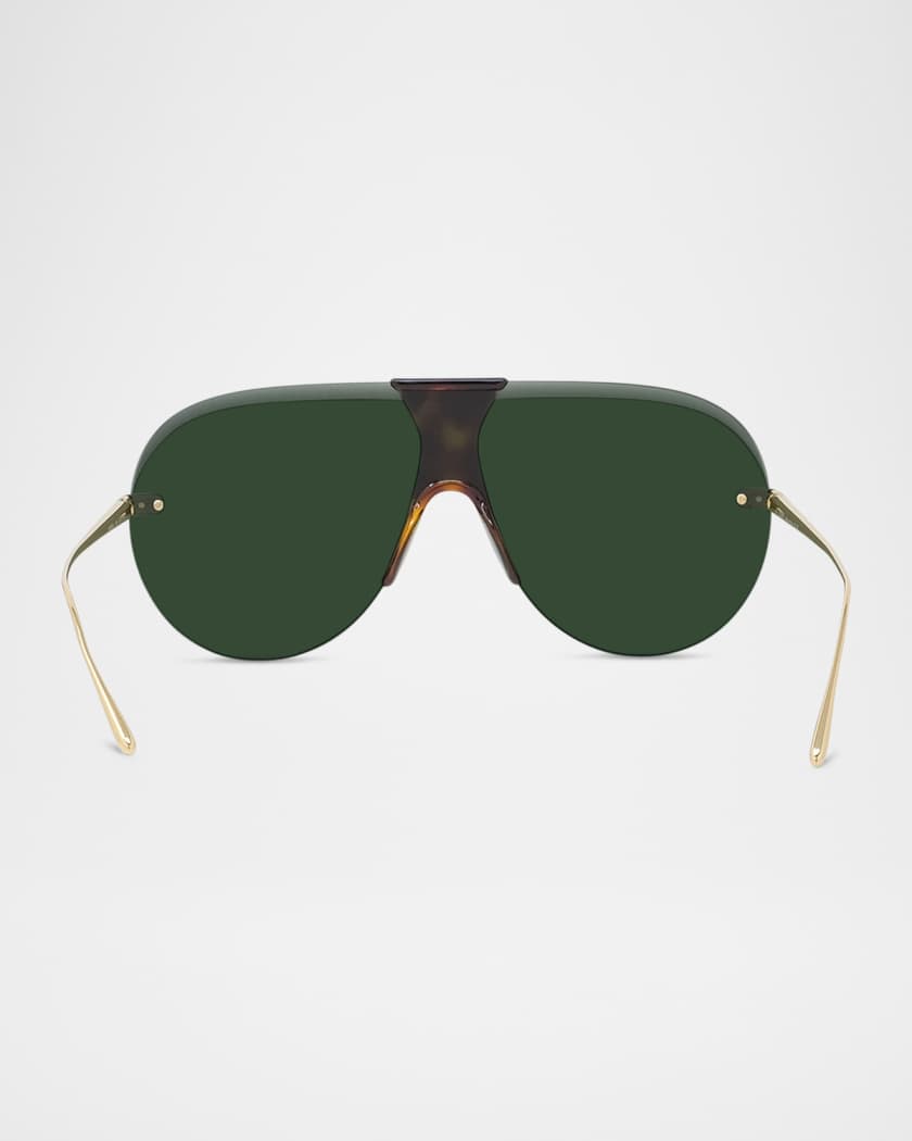 Loewe Men's Safari Rimless Metal/Acetate Semi-Shield Sunglasses