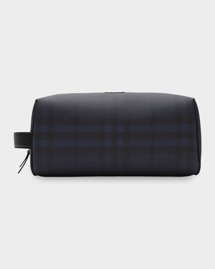 BURBERRY ブラック ケース Burberry Men's Check Logo Travel Pouch | Neiman Marcus