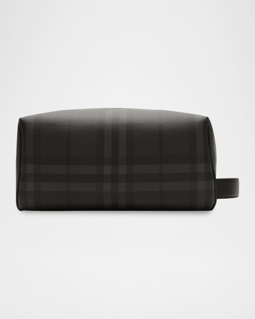 BURBERRY ブラック ケース Burberry Men's City Check Travel Toiletry Bag | Neiman Marcus