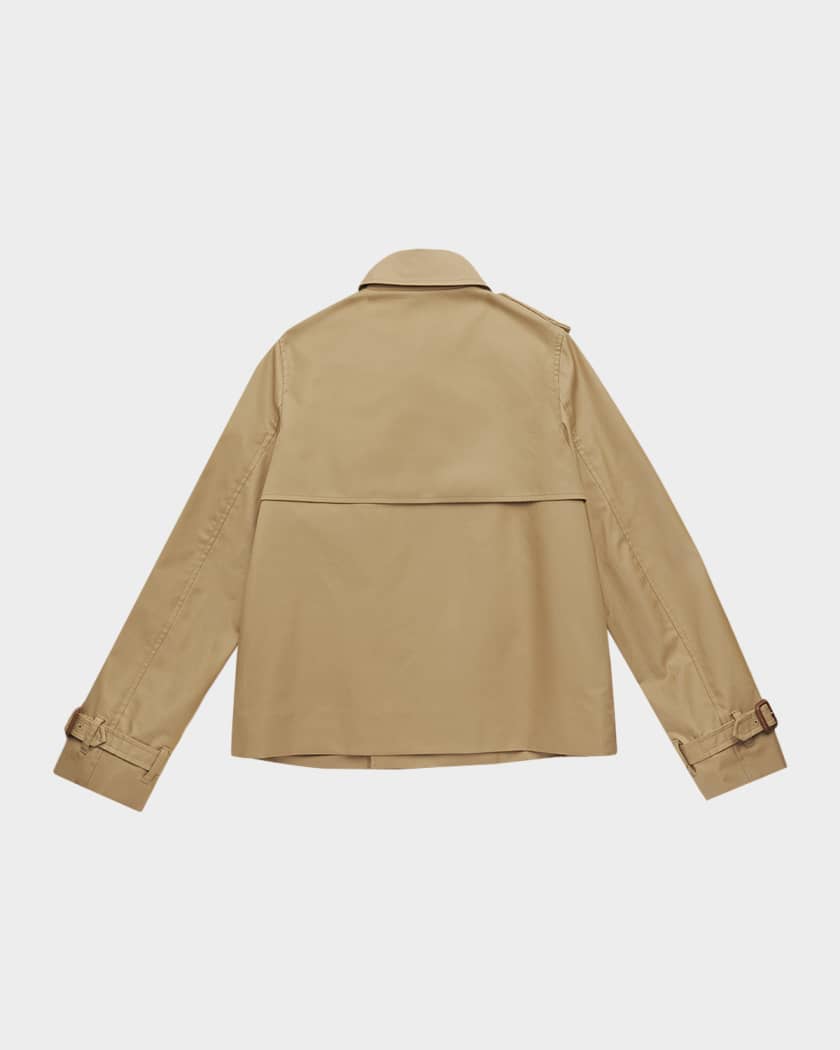 Burberry Girl's Rosie Cotton Trench Jacket, Size 4-14 | Neiman Marcus