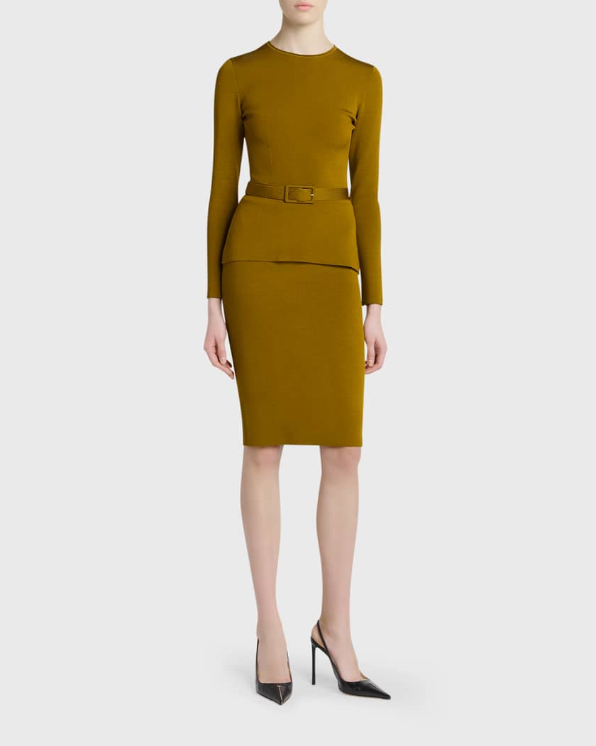 knee length pencil skirt dresses Women's Bowtie Neck Sheath Dresses Long Sleeve Knee Length Work Pencil Dress