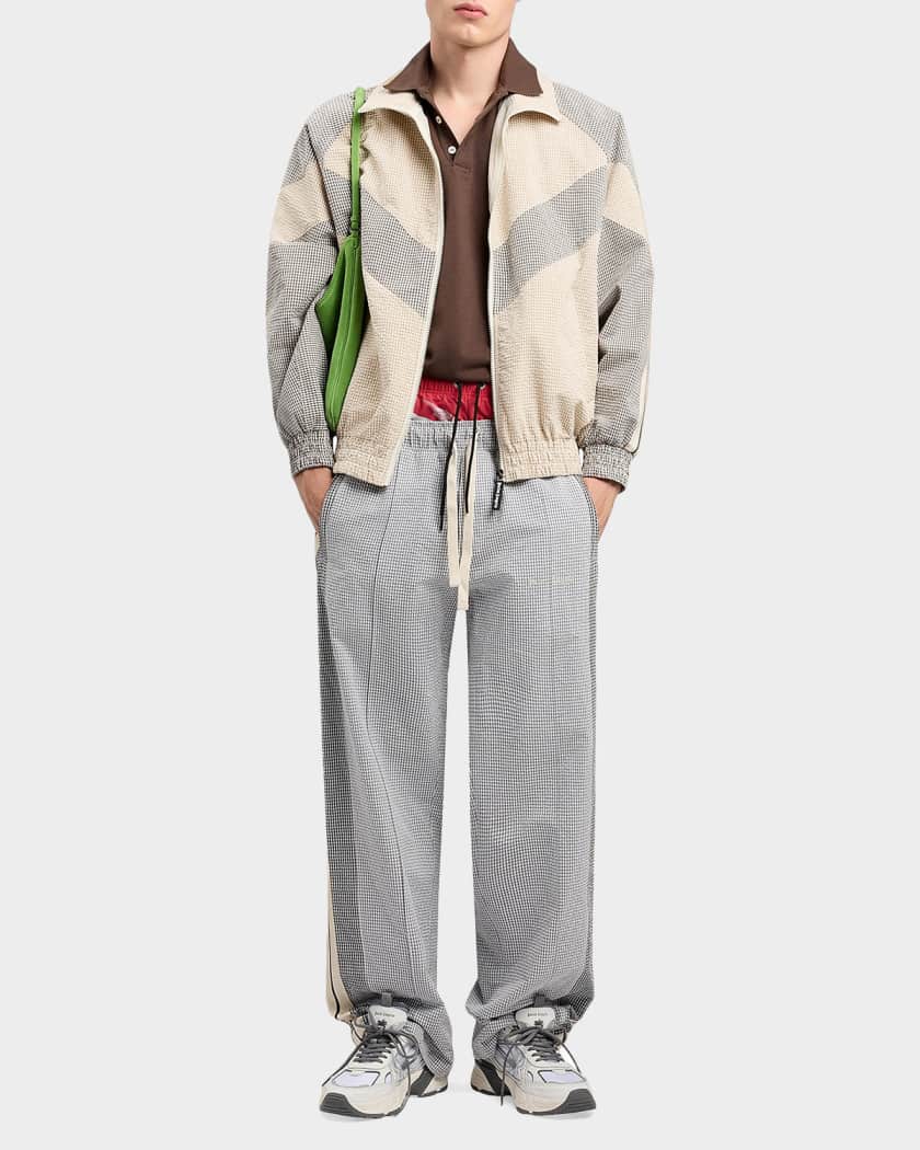 パームエンジェルス Palm Angels Men's Classic Logo Gingham Seersucker Track Pants