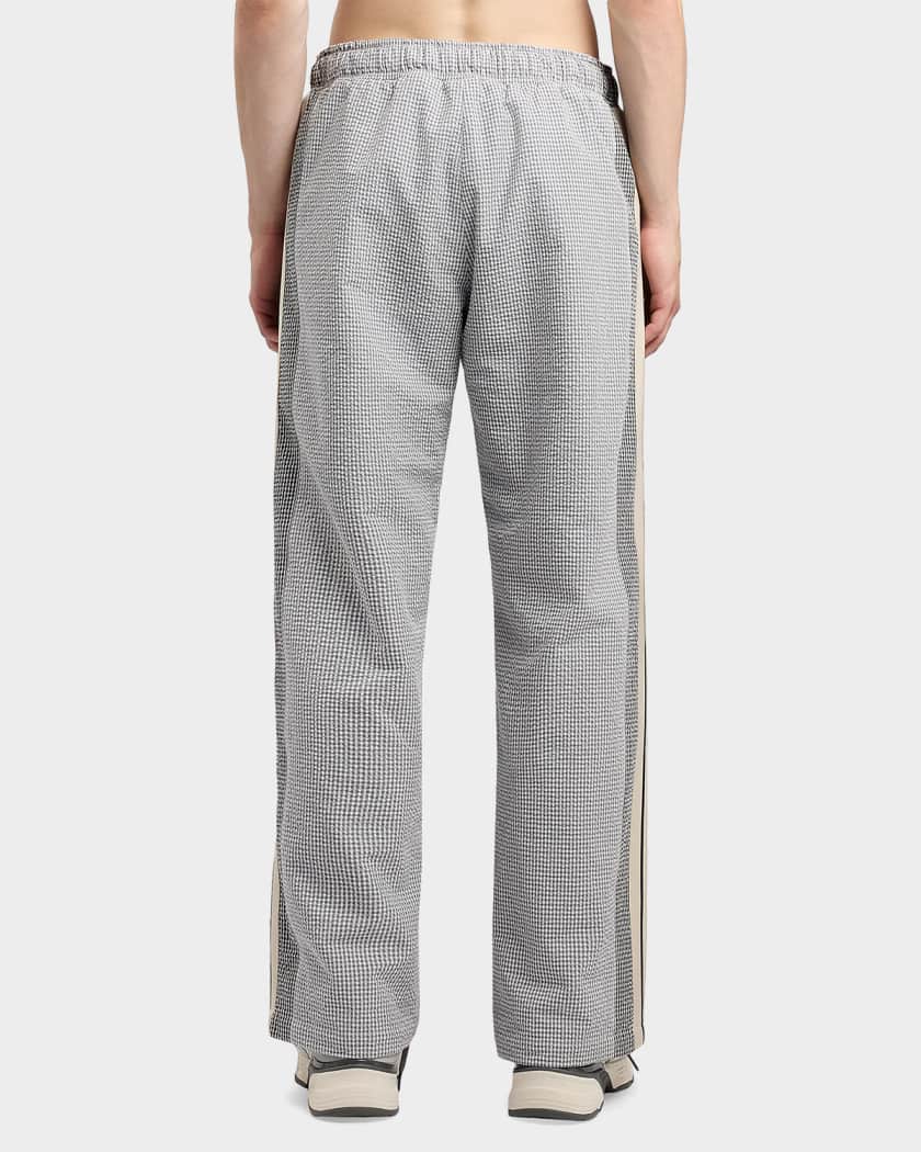 パームエンジェルス Palm Angels Men's Classic Logo Gingham Seersucker Track Pants