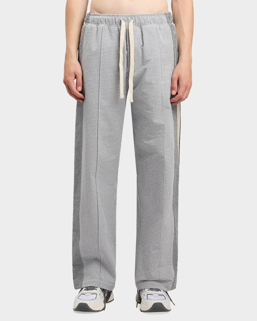 パームエンジェルス Palm Angels Men's Classic Logo Gingham Seersucker Track Pants