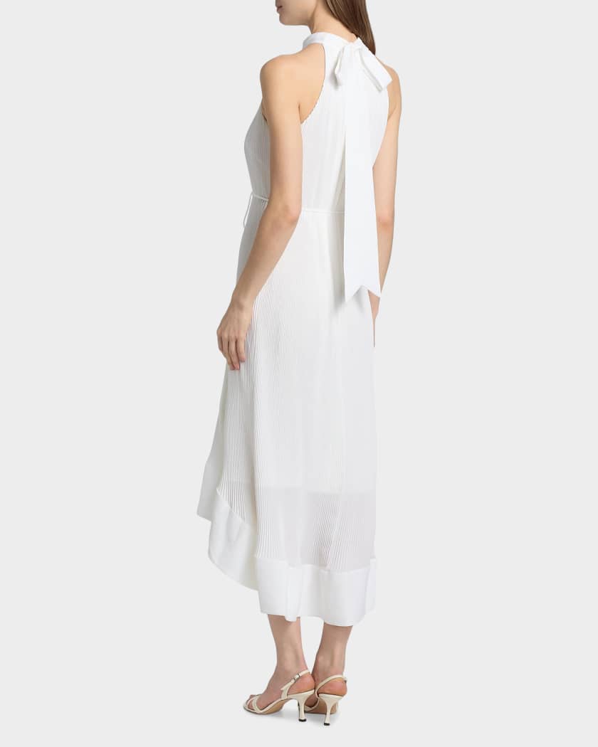 Milly Nalani Pleated Midi-Dress | Neiman Marcus