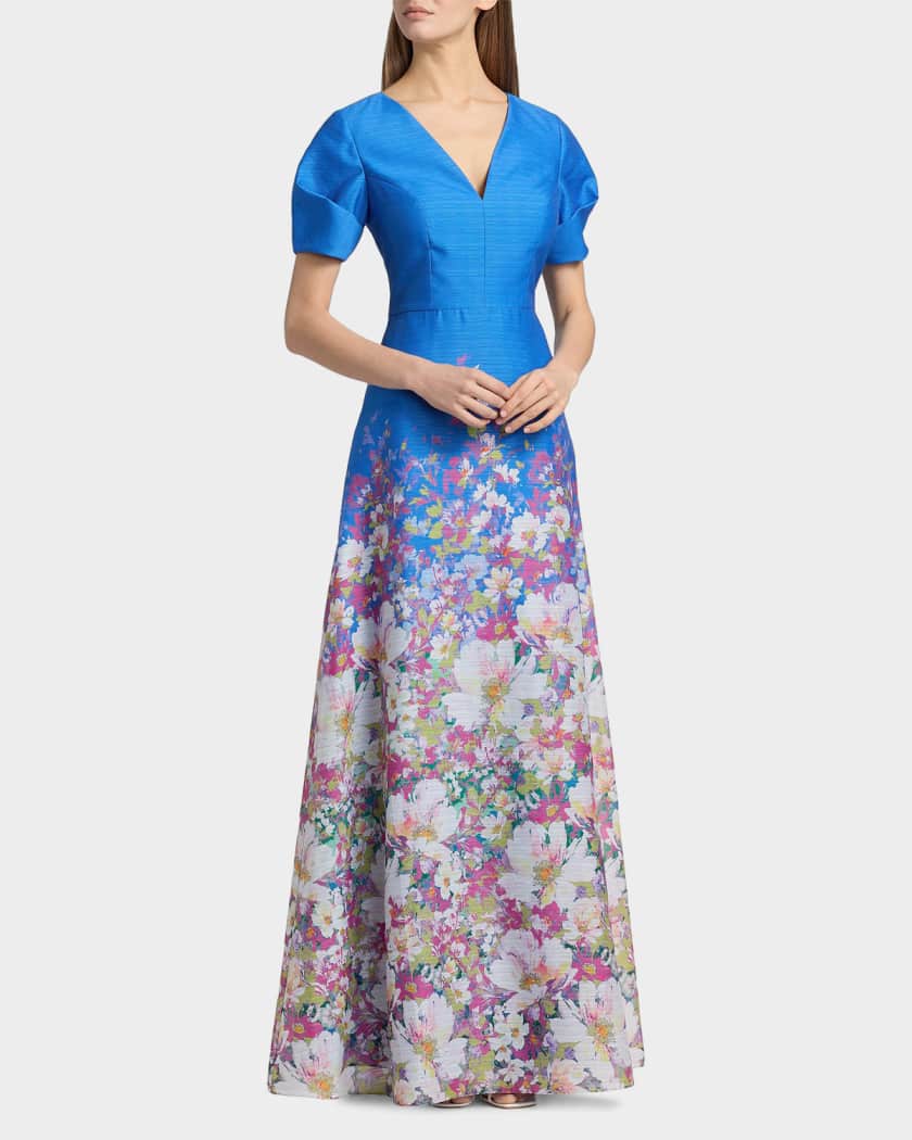 Kay Unger New York Carlotta Floral Organza Gown | Neiman Marcus