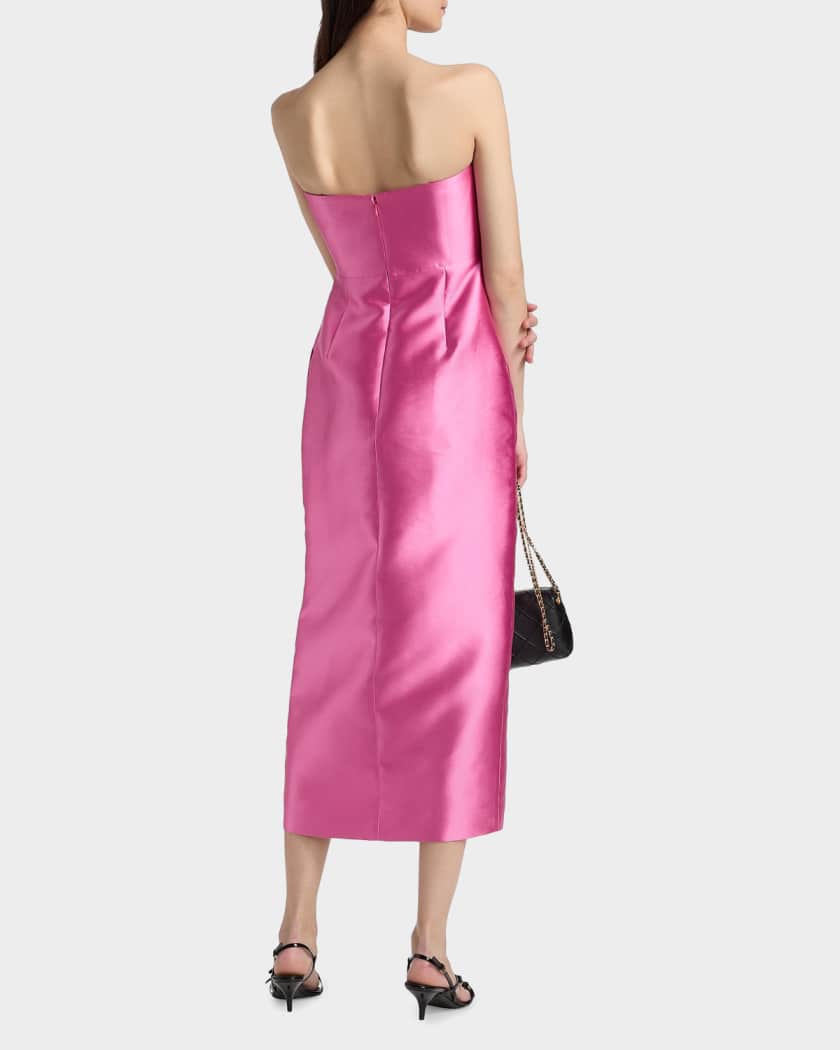 Theia Marla Strapless Sculptural Drape Cocktail Dress | Neiman Marcus