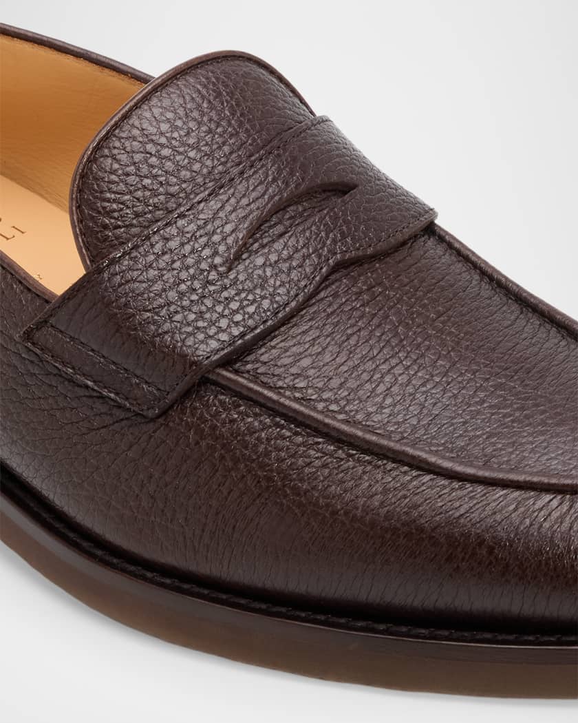 Brunello Cucinelli Men's Deerskin Flex-Sole Penny Loafers | Neiman