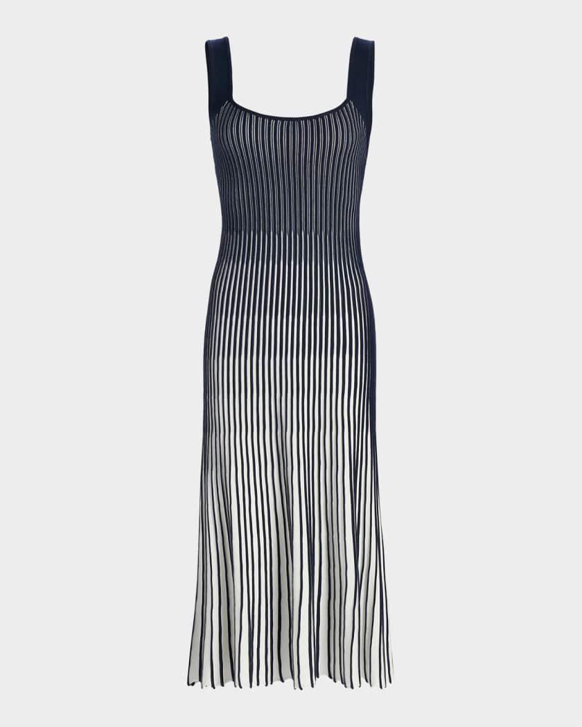 milly fit and flare rib dress Ivory Cady Angrakha Dress with Tie-Front Detail main image 0