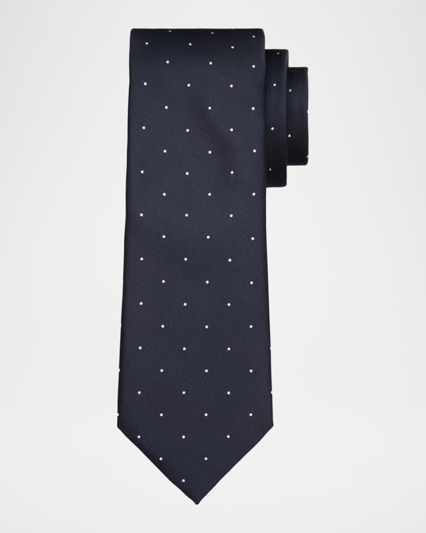 TOM FORD Men's Linen Polka Dot Tie | Neiman Marcus
