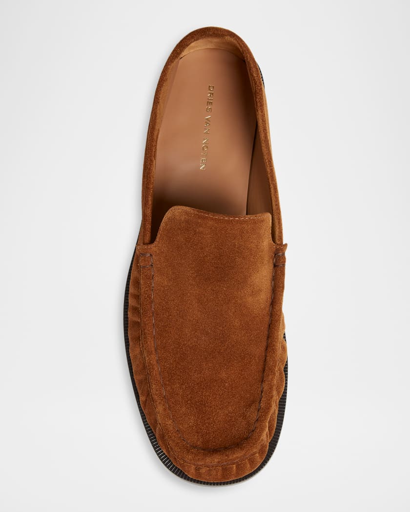 Dries Van Noten Men's Moc-Toe Leather Loafers | Neiman Marcus