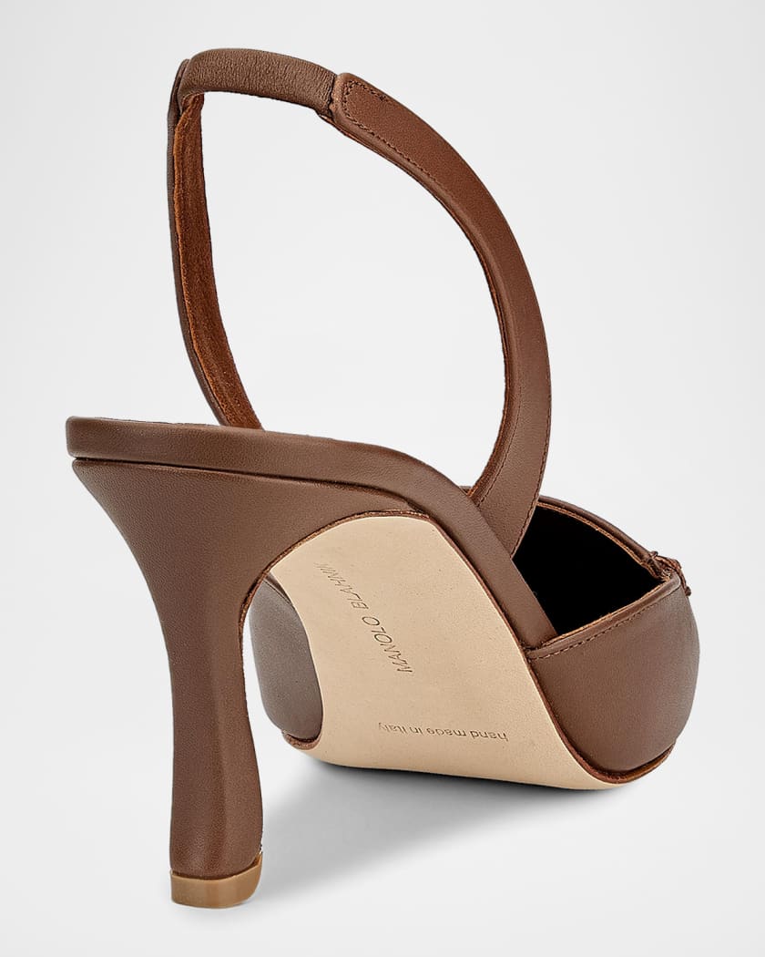 Manolo Blahnik Cleosli 70MM Leather Slingback Pumps | Neiman Marcus