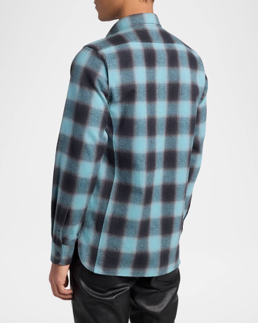 TOM FORD Men's Brushed Flannel Check Button-Down Shirt | Neiman Marcus