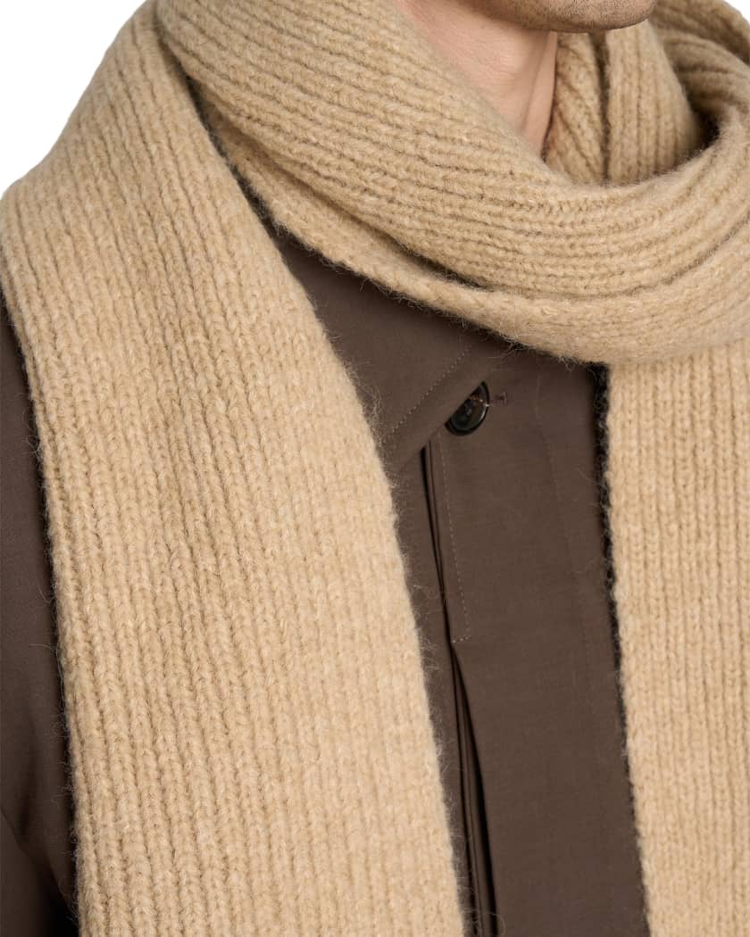 Dries Van Noten Men's Moyson Wool Ribbed Scarf | Neiman Marcus
