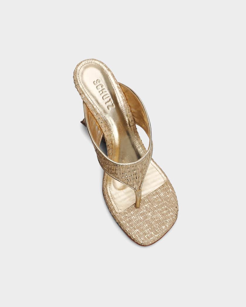 maya Schutz Maya 95MM Leather Wedge Sandals | Neiman Marcus