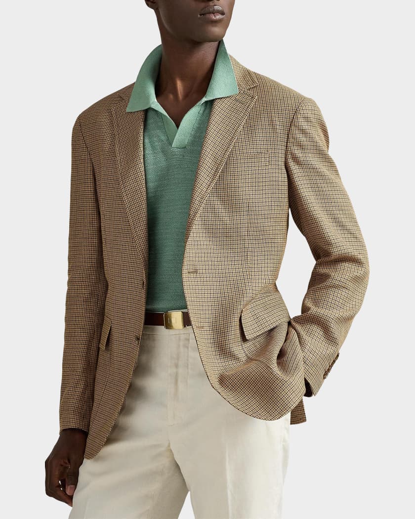 Polo Ralph Lauren Cotton-Linen Knit Polo Shirt | Neiman Marcus
