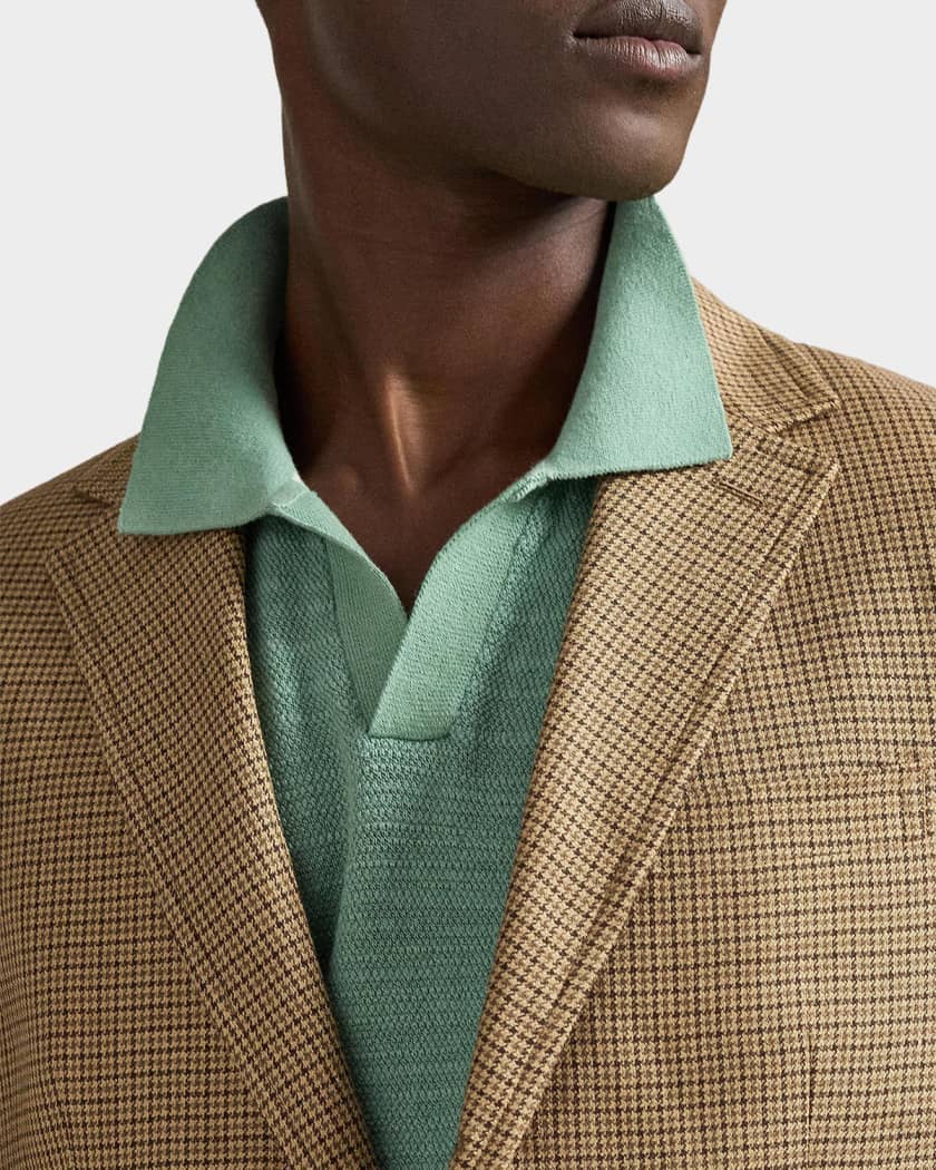 Polo Ralph Lauren Cotton-Linen Knit Polo Shirt | Neiman Marcus