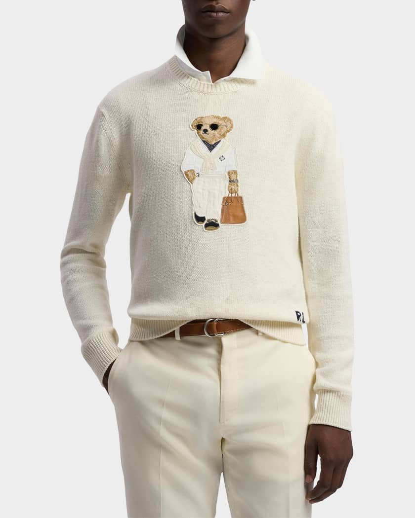 Ralph Lauren Purple Label Men's Polo Bear Silk-Linen Sweater