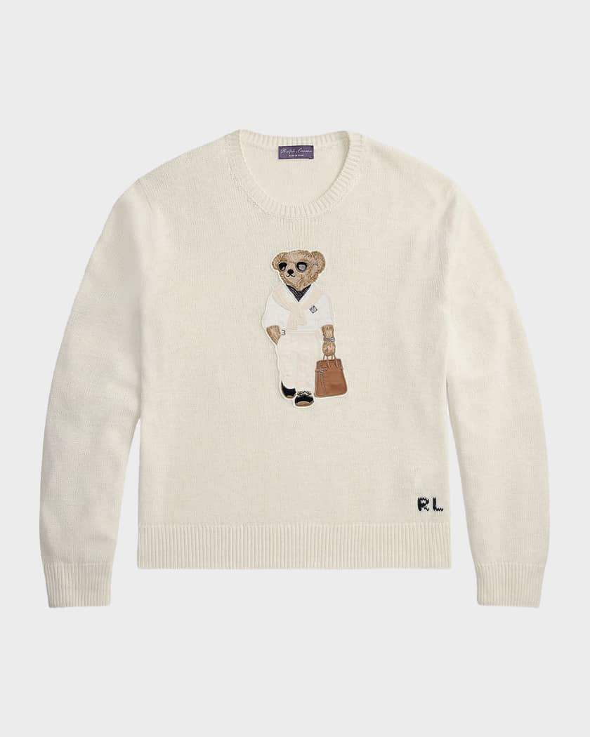 Polo Ralph Lauren クマ刺繍セーター S Ralph Lauren Purple Label Men's Polo Bear Silk-Linen Sweater