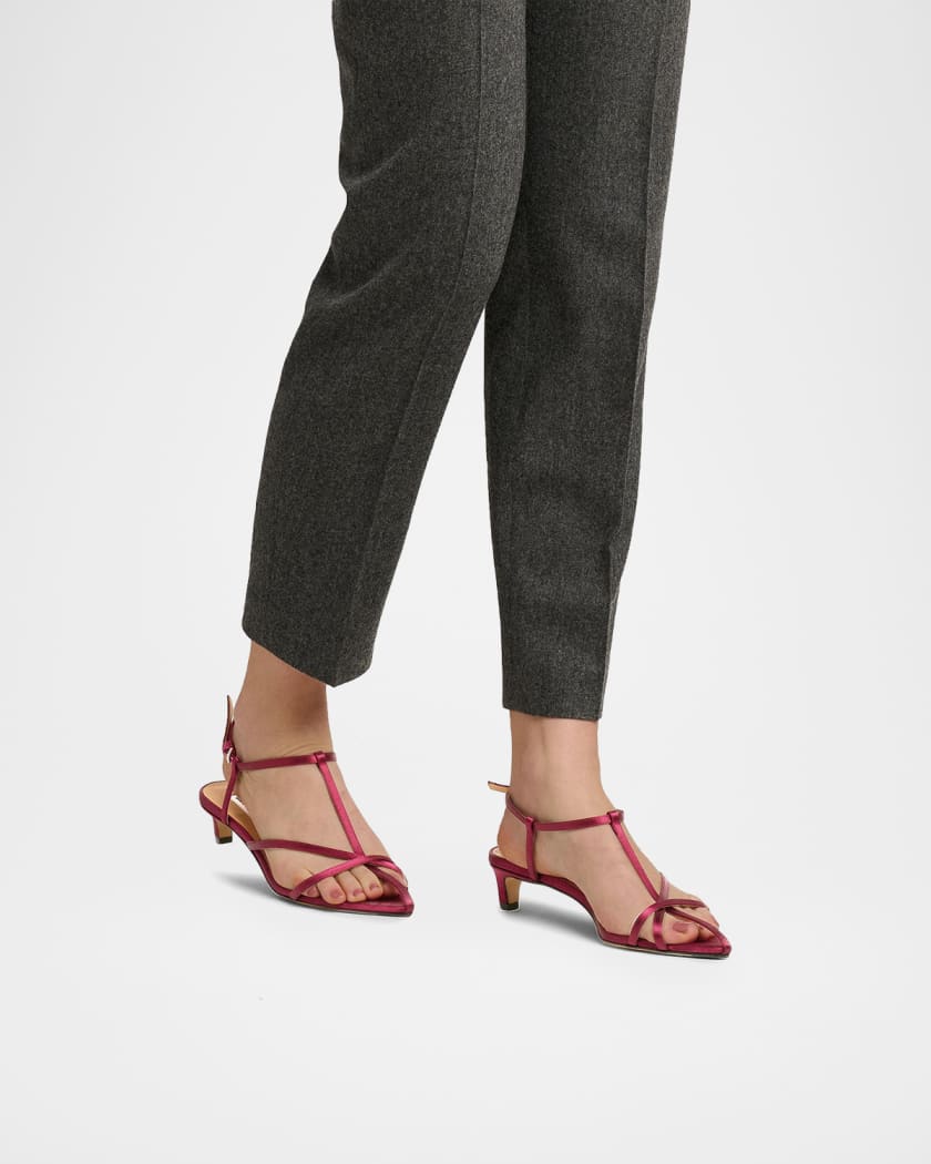 Jil Sander 30mm Caged Satin Sandals | Neiman Marcus