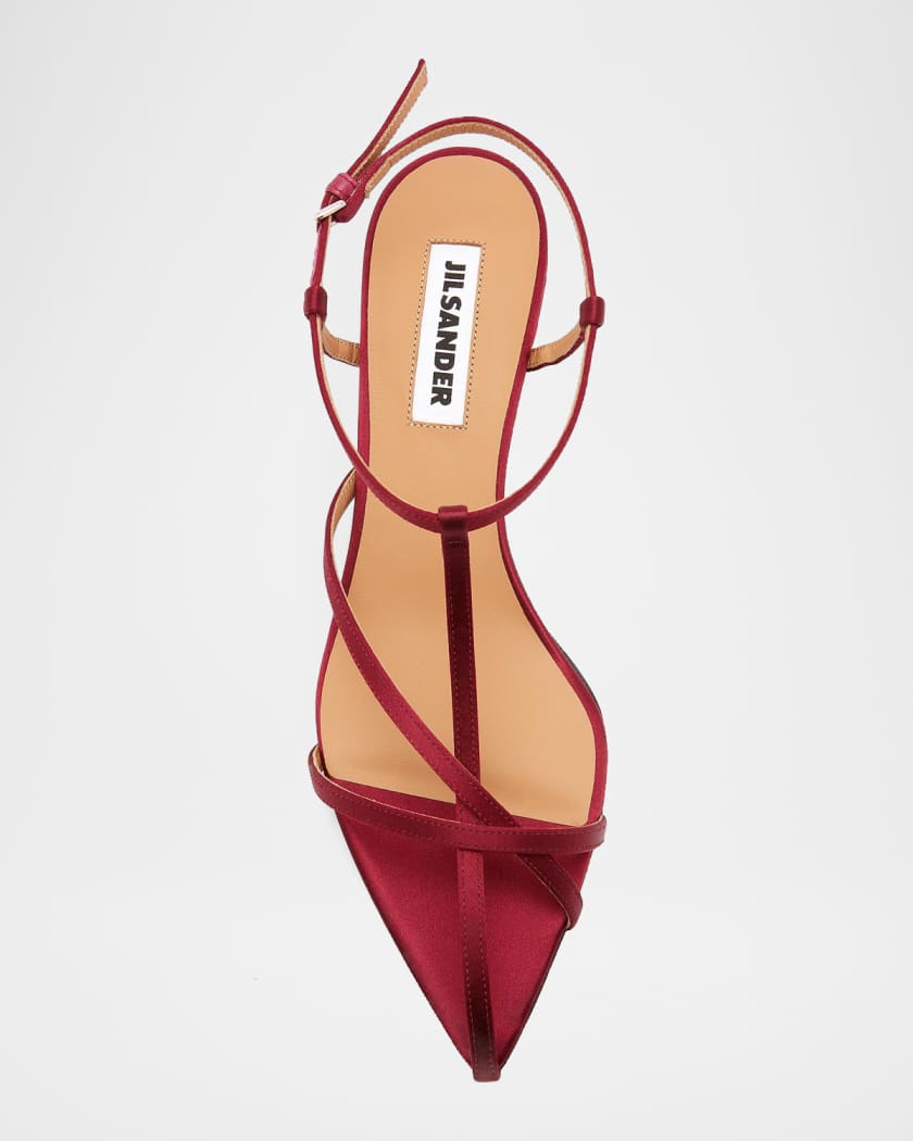 Jil Sander 30mm Caged Satin Sandals | Neiman Marcus