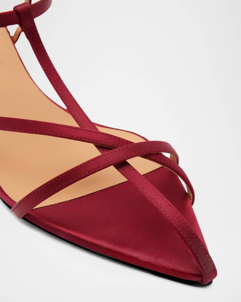 Jil Sander 30mm Caged Satin Sandals | Neiman Marcus