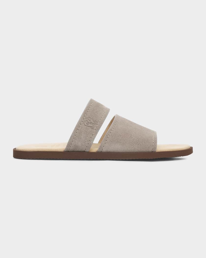 BRUNELLO CUCINELLI グレーサンダル Brunello Cucinelli Men's Suede Sandals | Neiman Marcus