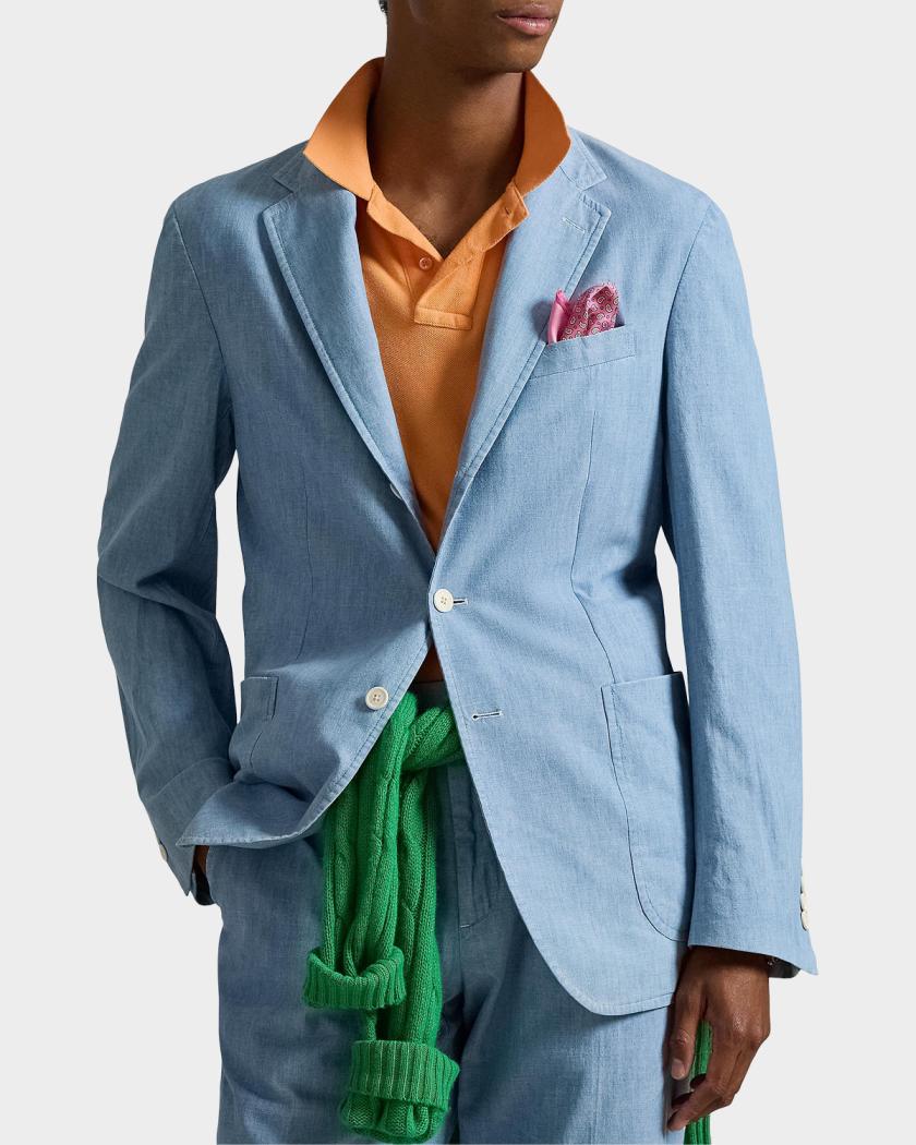 Polo Ralph Lauren Men's Chambray Cotton Sport Coat | Neiman Marcus