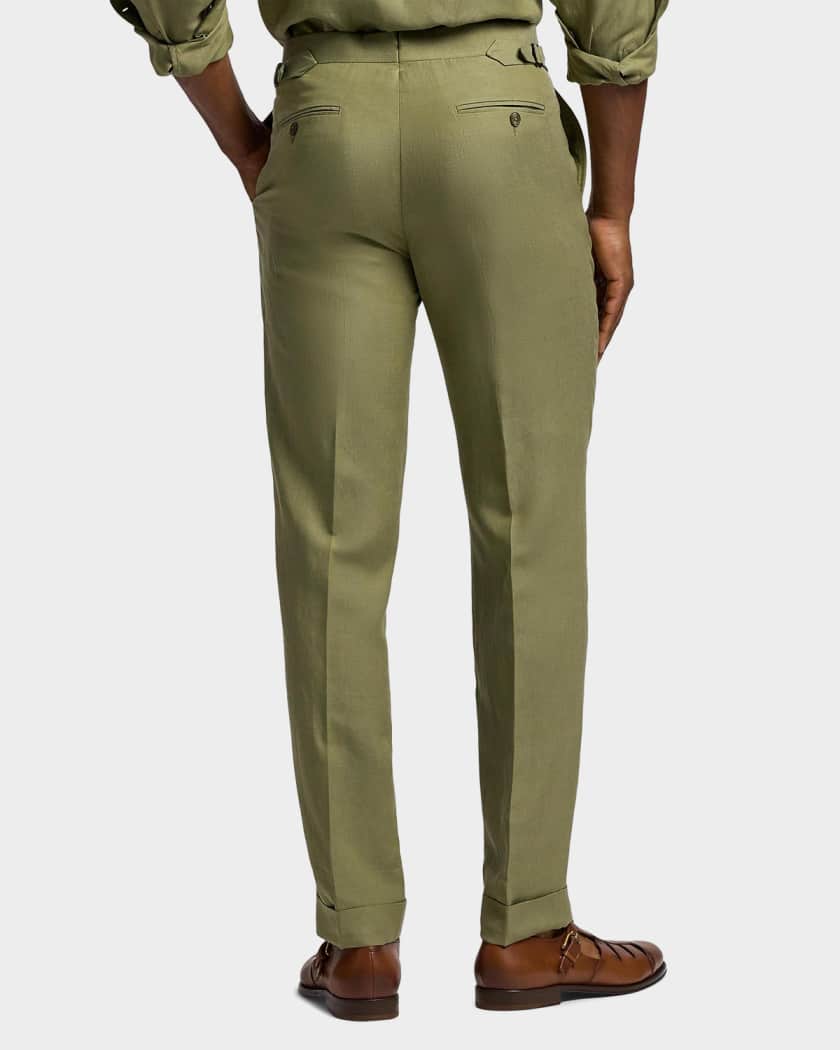 Polo Ralph Lauren Men's Gregory Hand-Tailored Silk-Linen Trousers