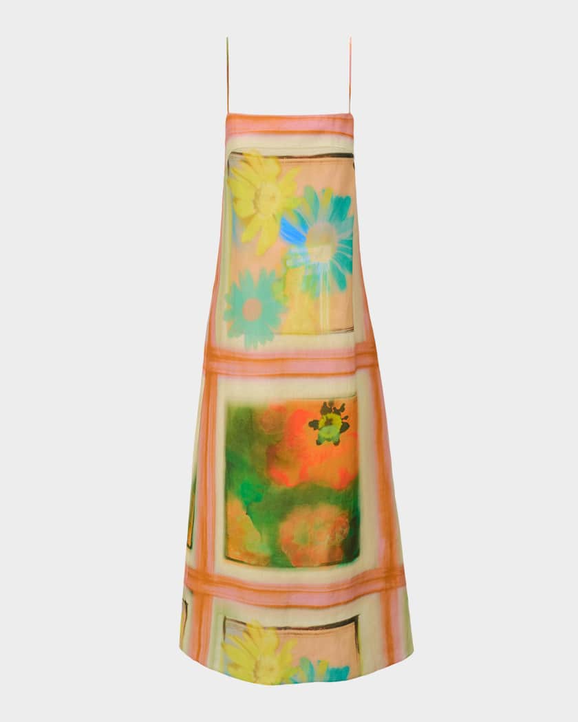 halterneck ruffle-appliqué a-line mini dress in lemon sherbet Lemon Sorbet Eyelet Ruffle Mini Dress Large main image 1