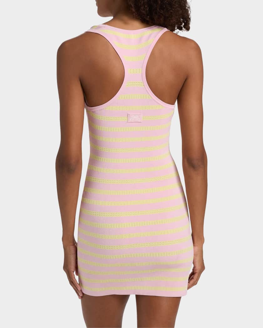 striped tank top dress Ribbed Small and those side pockets are the real deal  deep enough to actually hold your phone while youre chasing down your grocery list or grabbing coffee with a friend Women's Green Striped Tank Top