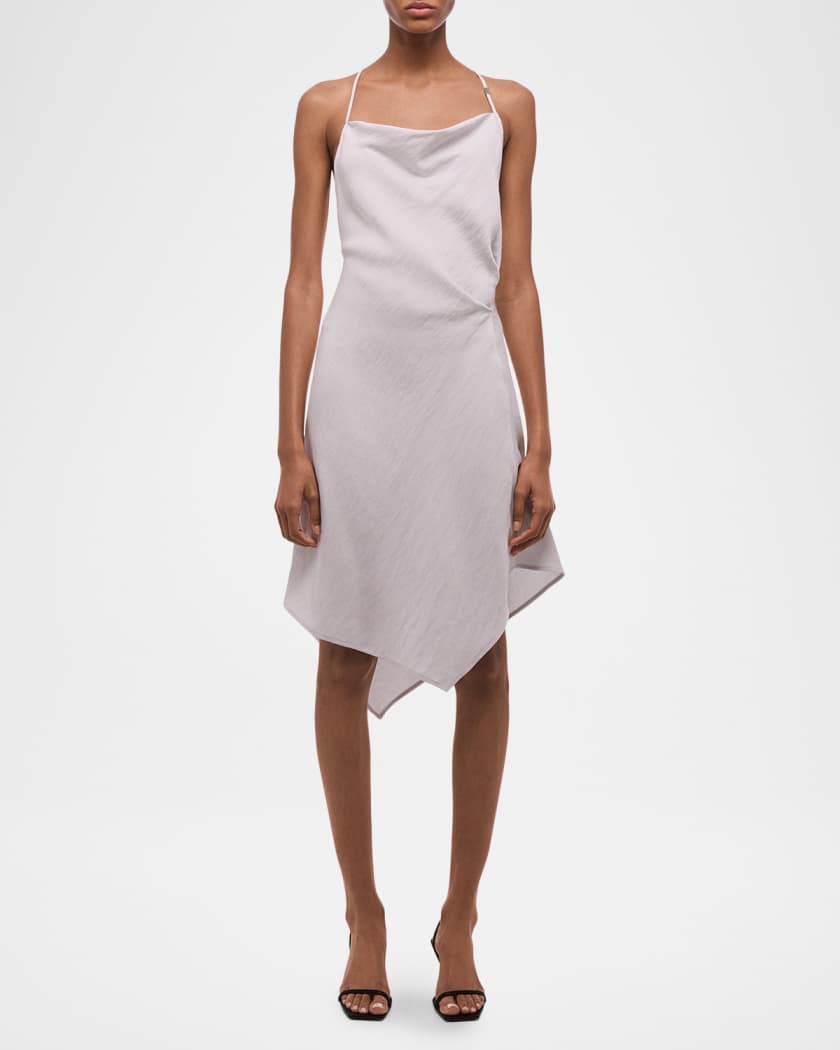 Helmut Lang Open-Back Knot Slip Dress | Neiman Marcus