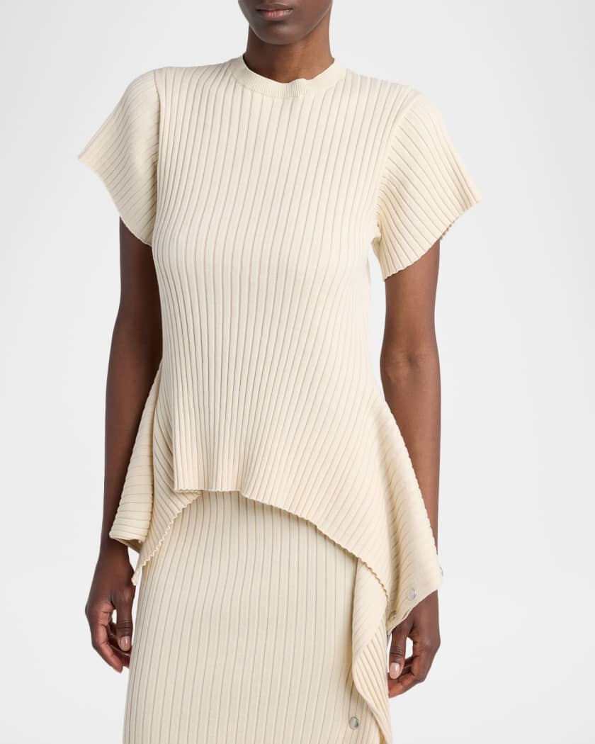Stella McCartney Rib-Knit Cotton T-Shirt | Neiman Marcus