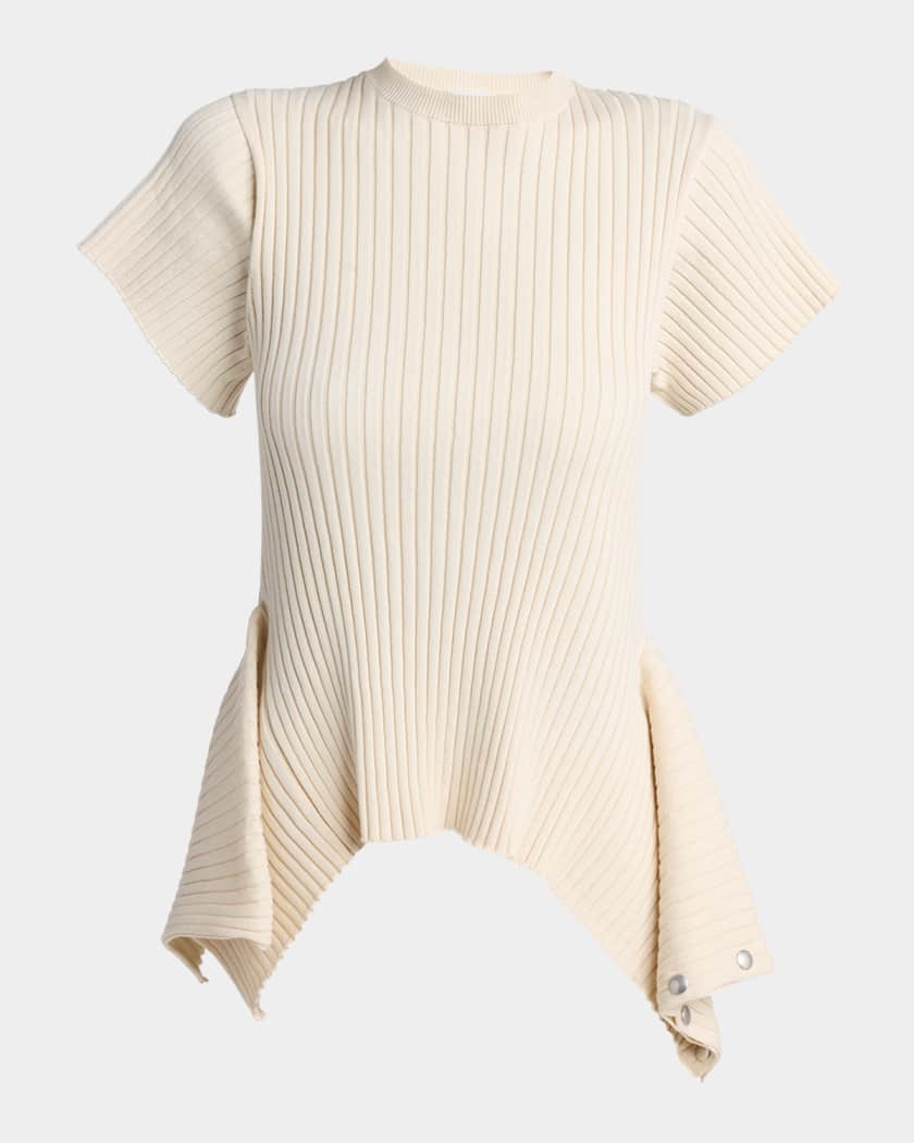 Stella McCartney Rib-Knit Cotton T-Shirt | Neiman Marcus