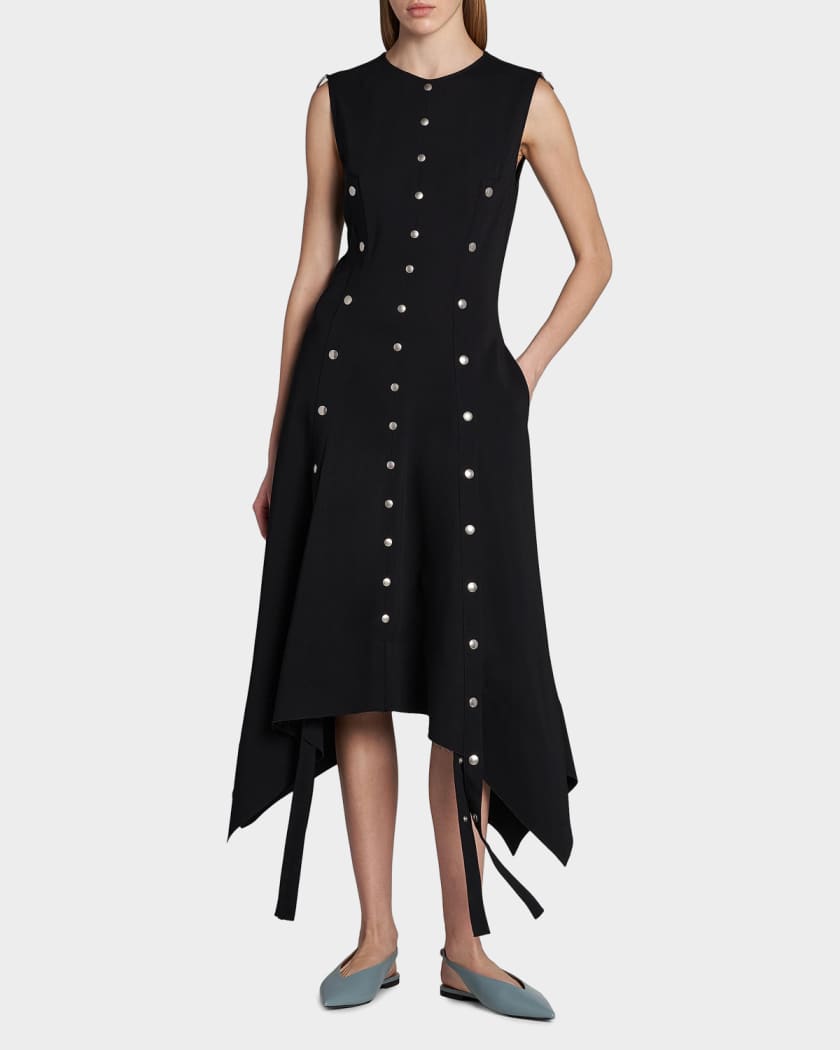 Stella McCartney Snapped Sleeveless Midi Dress | Neiman Marcus