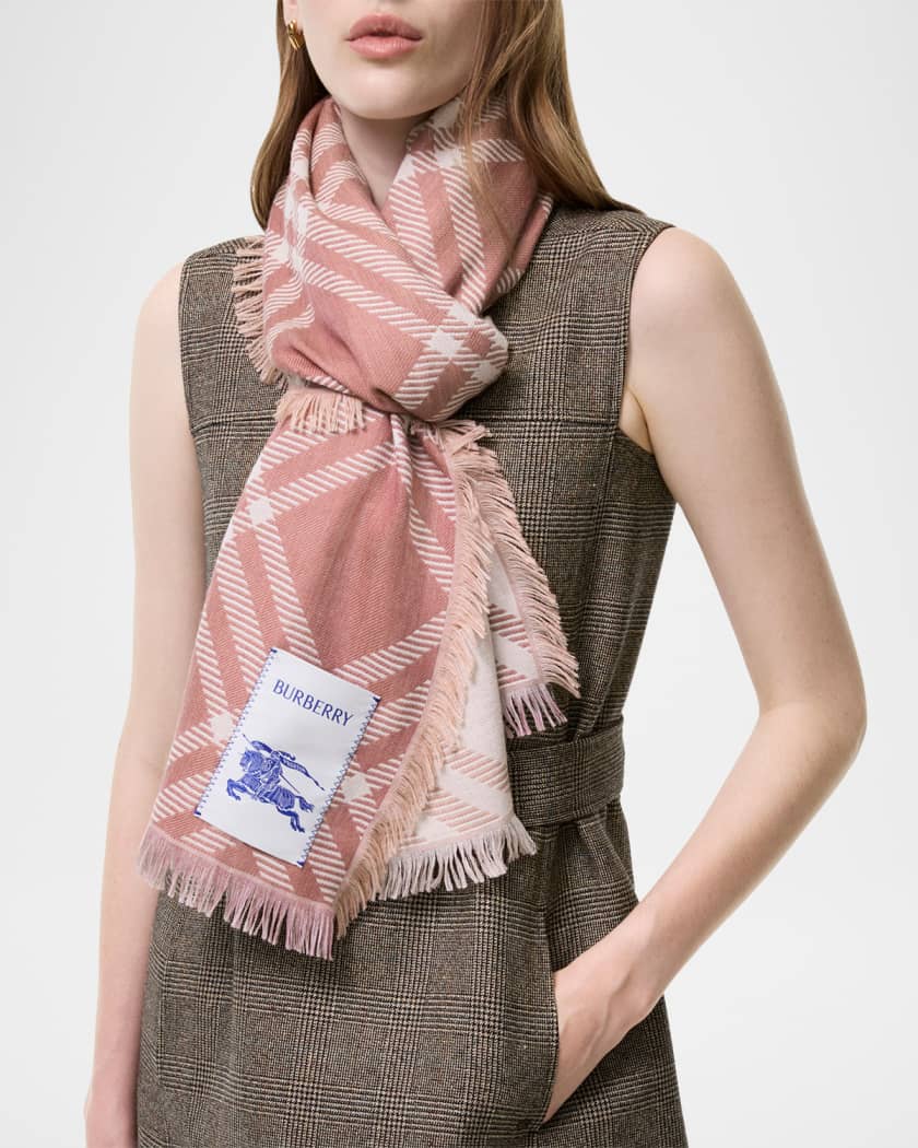 mameco様用　BURBERRY ロングスカーフ Burberry Gradient Check Wool Silk Scarf | Neiman Marcus