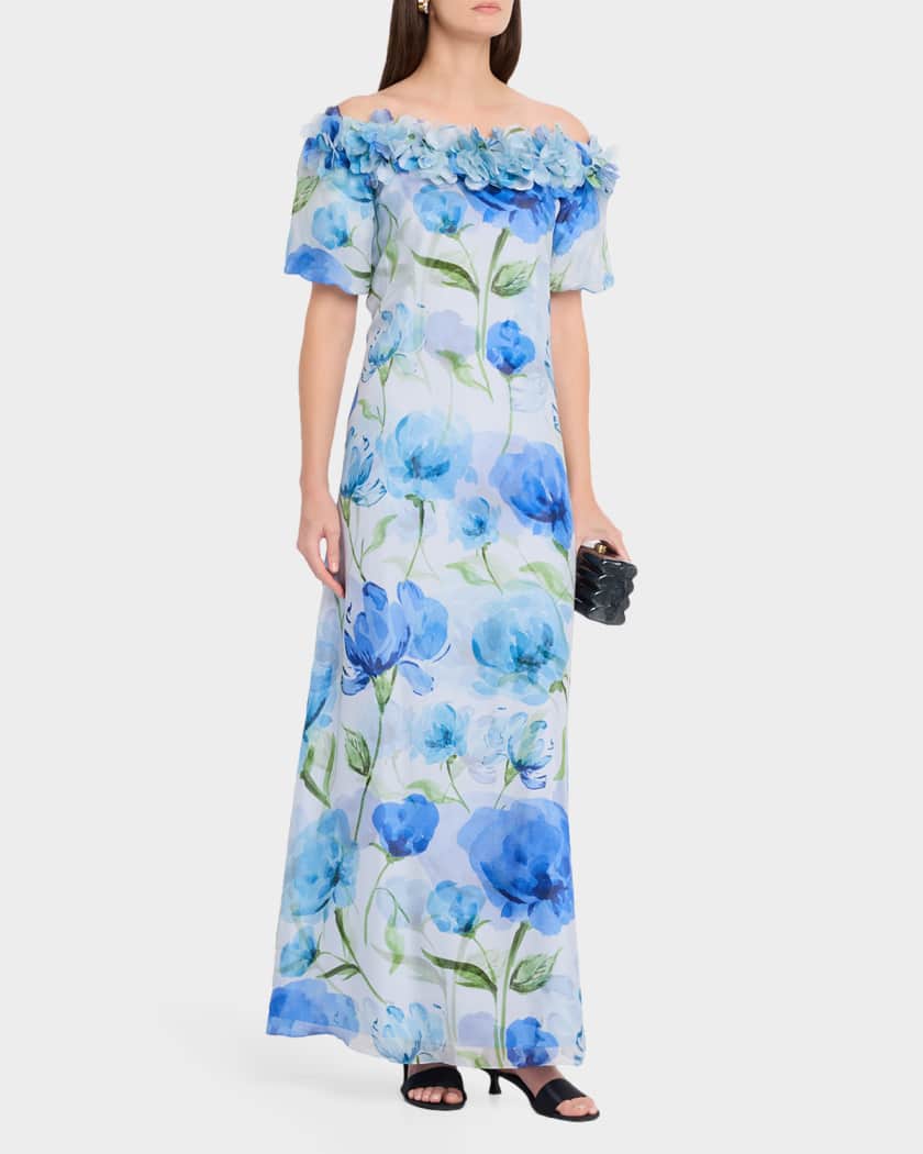 valentina chiffon dress Valentina Chiffon Halter Maxi Dress - Yellow Floral Leopard Print