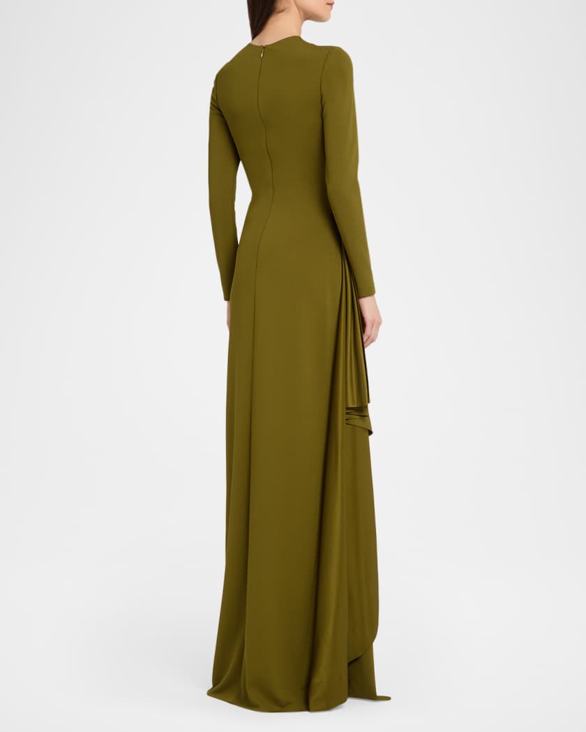 long sleeve maxi knit dress Kiasta Long Sleeve Maxi Dress in Neutral Knit
