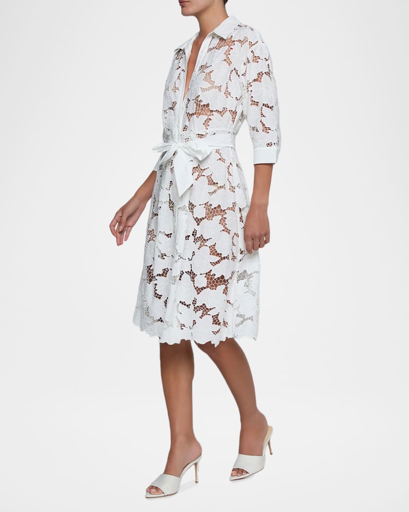 slim fit dress slacks Blu Pepper floral eyelet pattern scallop lace trim midi dress  Launch  Boutique