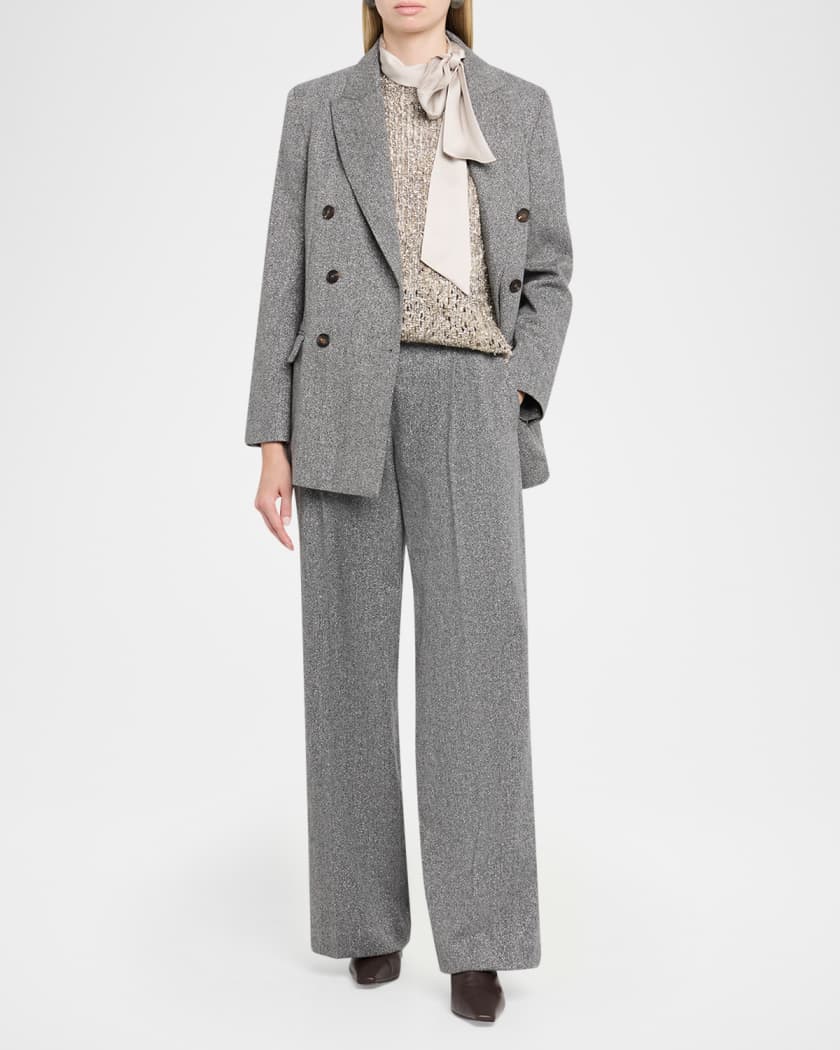BRUNELLO CUCINELLI ノースリーブ スパンコール装飾 Brunello Cucinelli Couture Metallic Mohair Top | Neiman Marcus