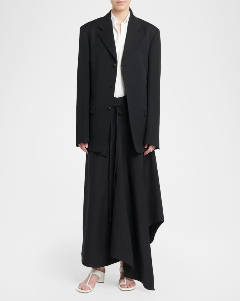 Bottega Veneta Asymmetric Cotton Toile Maxi Skirt | Neiman Marcus
