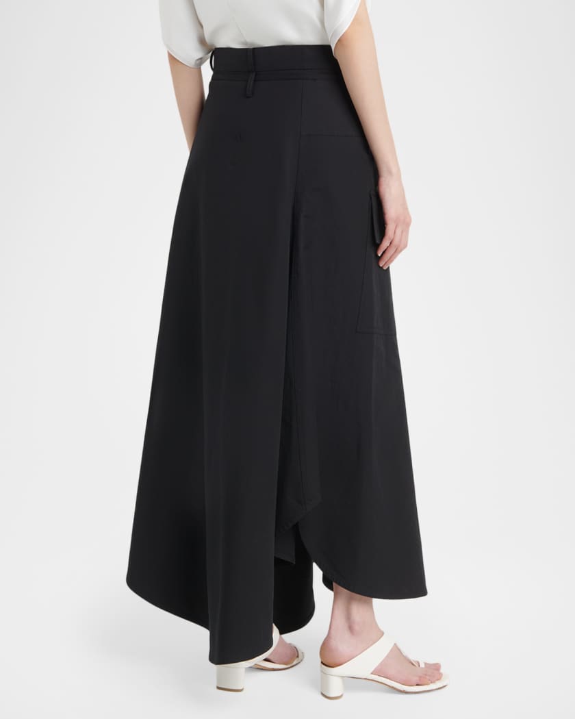 Bottega Veneta Asymmetric Cotton Toile Maxi Skirt | Neiman Marcus