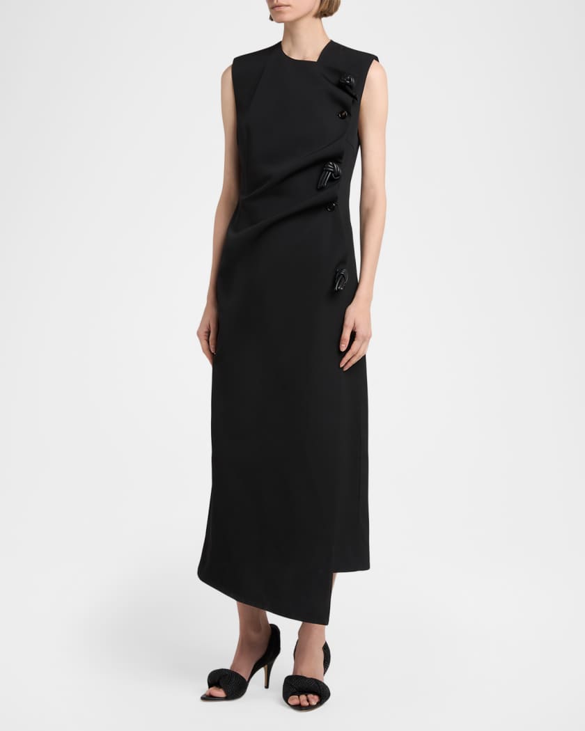 bottega veneta fluid maxi dress Bottega Veneta Asymmetric Draped Jersey Midi Dress