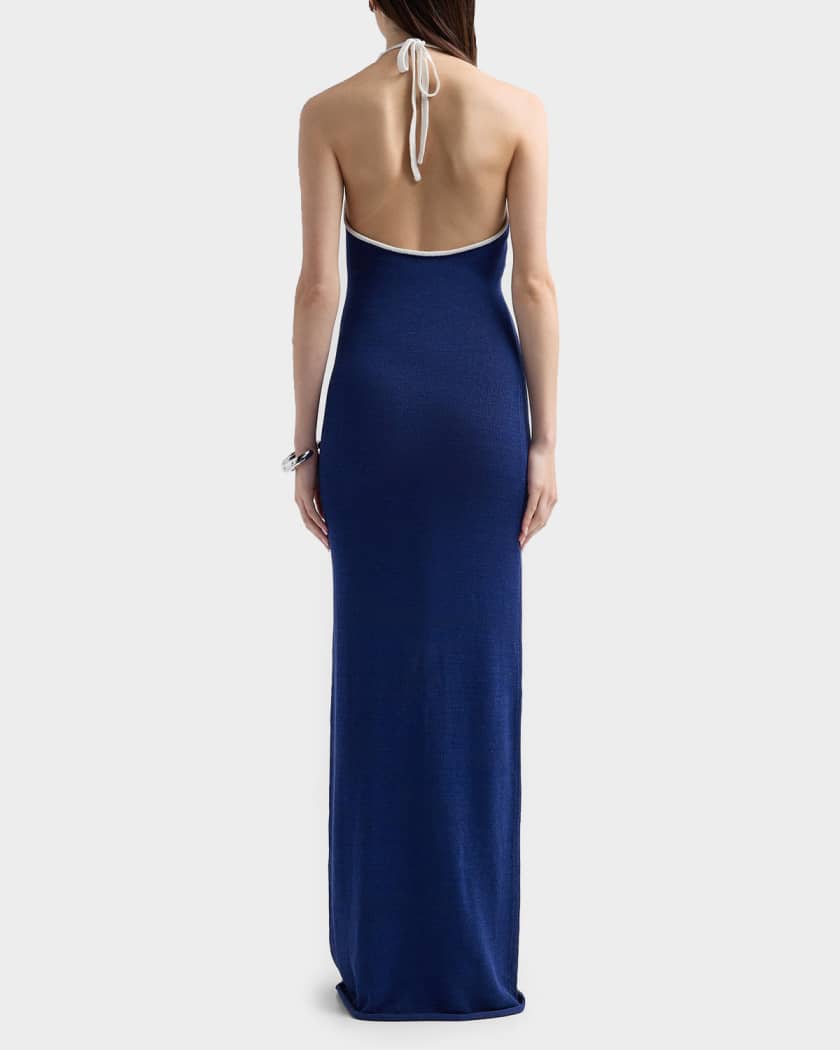 anora blue dress Maxi in Butter Yellow  OUTCAST a mesmerizing piece that radiates elegance and sophistication SEROYA Anora Knit Maxi Dress