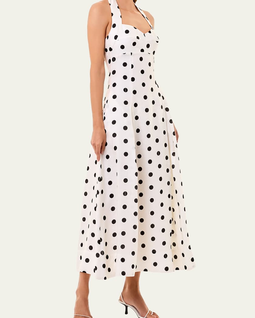 knee length dresses for ladies Mono Spot Pleated Maxi Dress main image 1